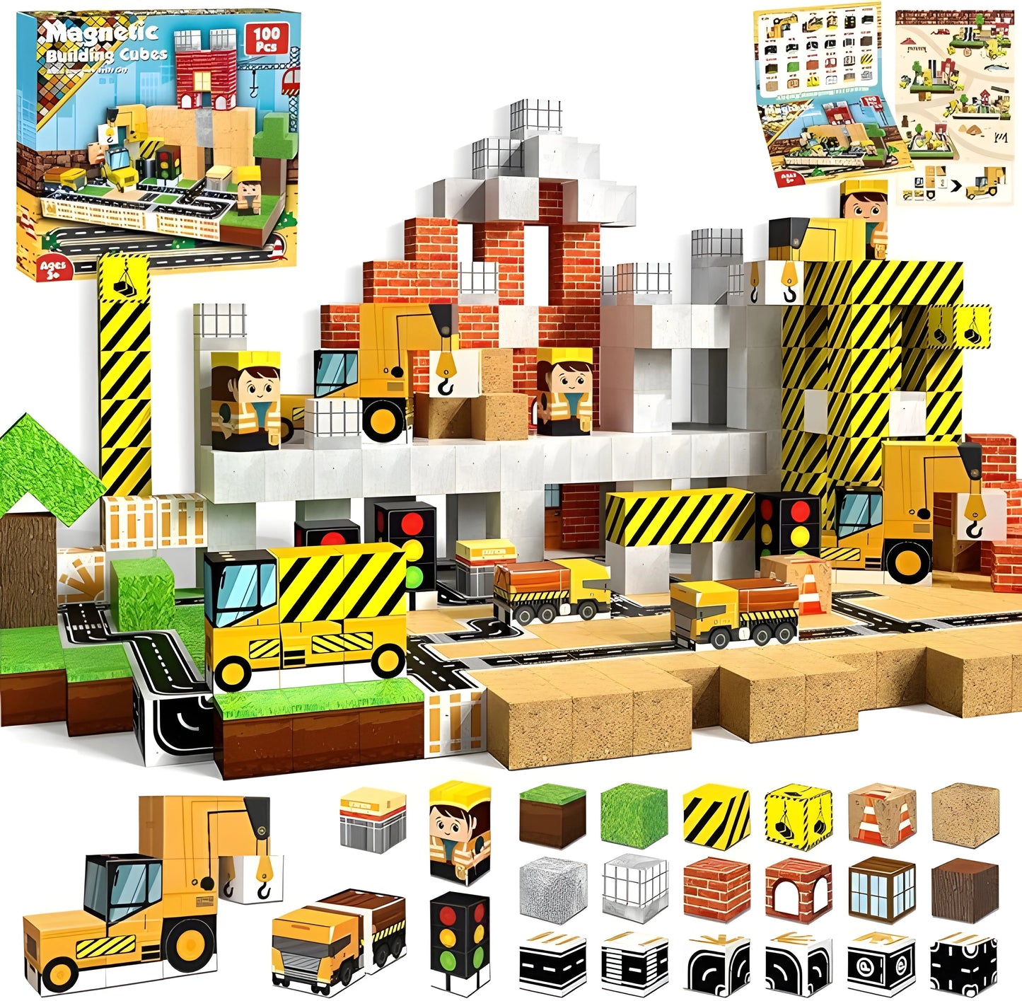 Onenazo magnetic building blocks construction for kids