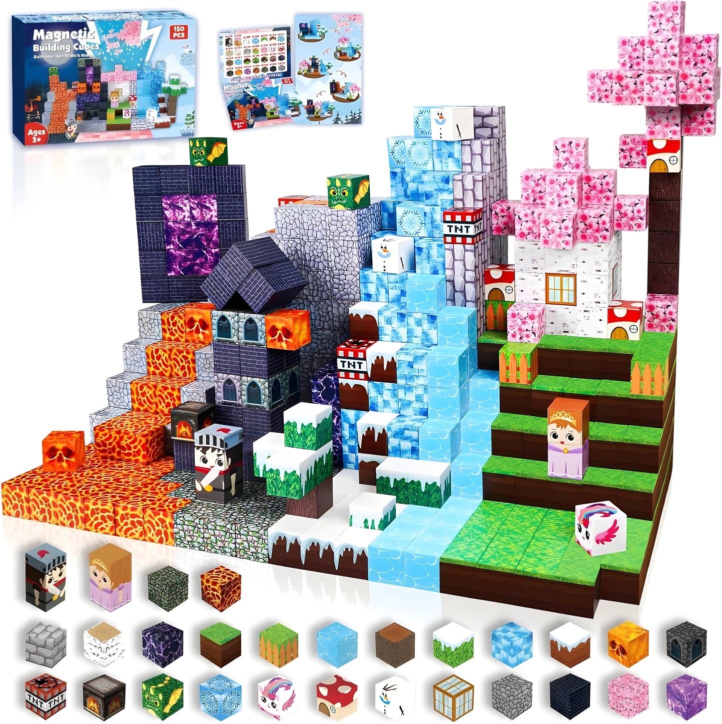 Onenazo magnetic building blocks ice and fire