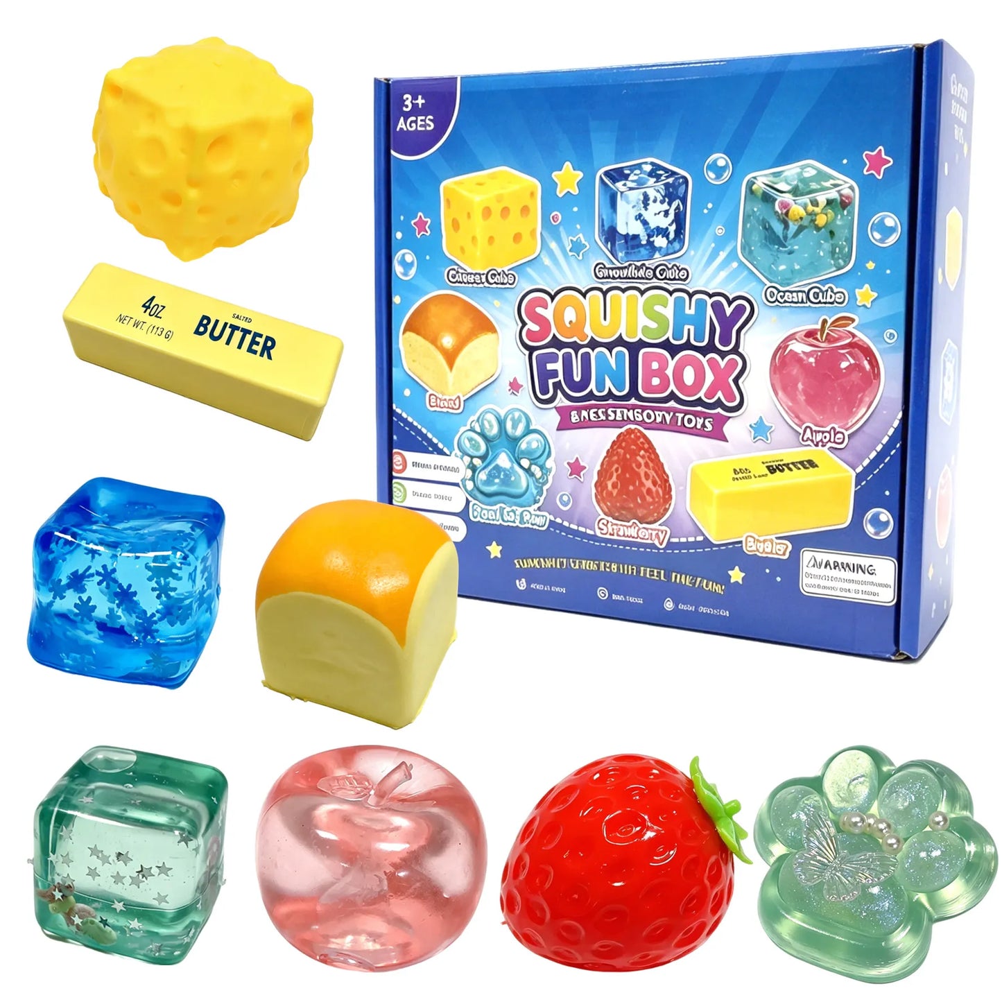 Mystery Squishy Box | 8 PCS | Ultimate Dumpling Malt Sugar Stress Relief Sensory Bundle
