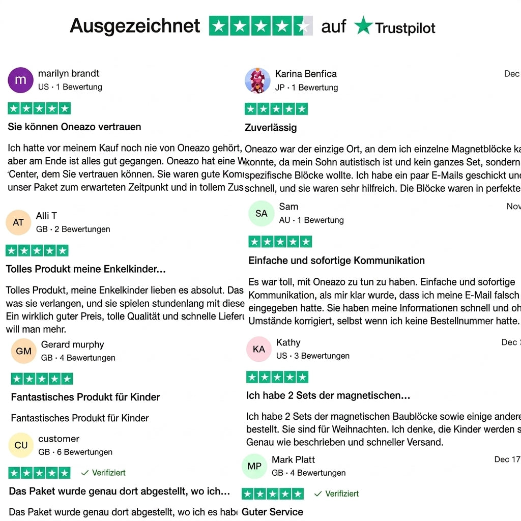 Trustpilot reviews for a product on a white background