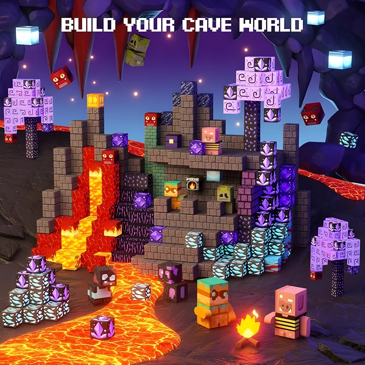 Minecraft Magnetic Building Blocks cave