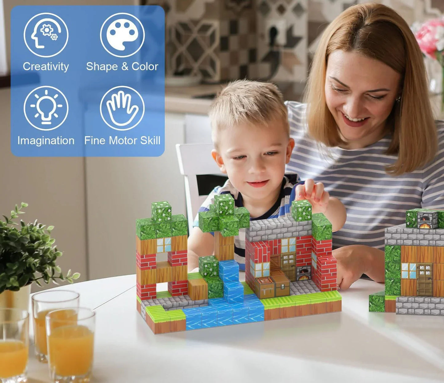 Onenazo 100PCS Magnetic Building Blocks - Unicorn