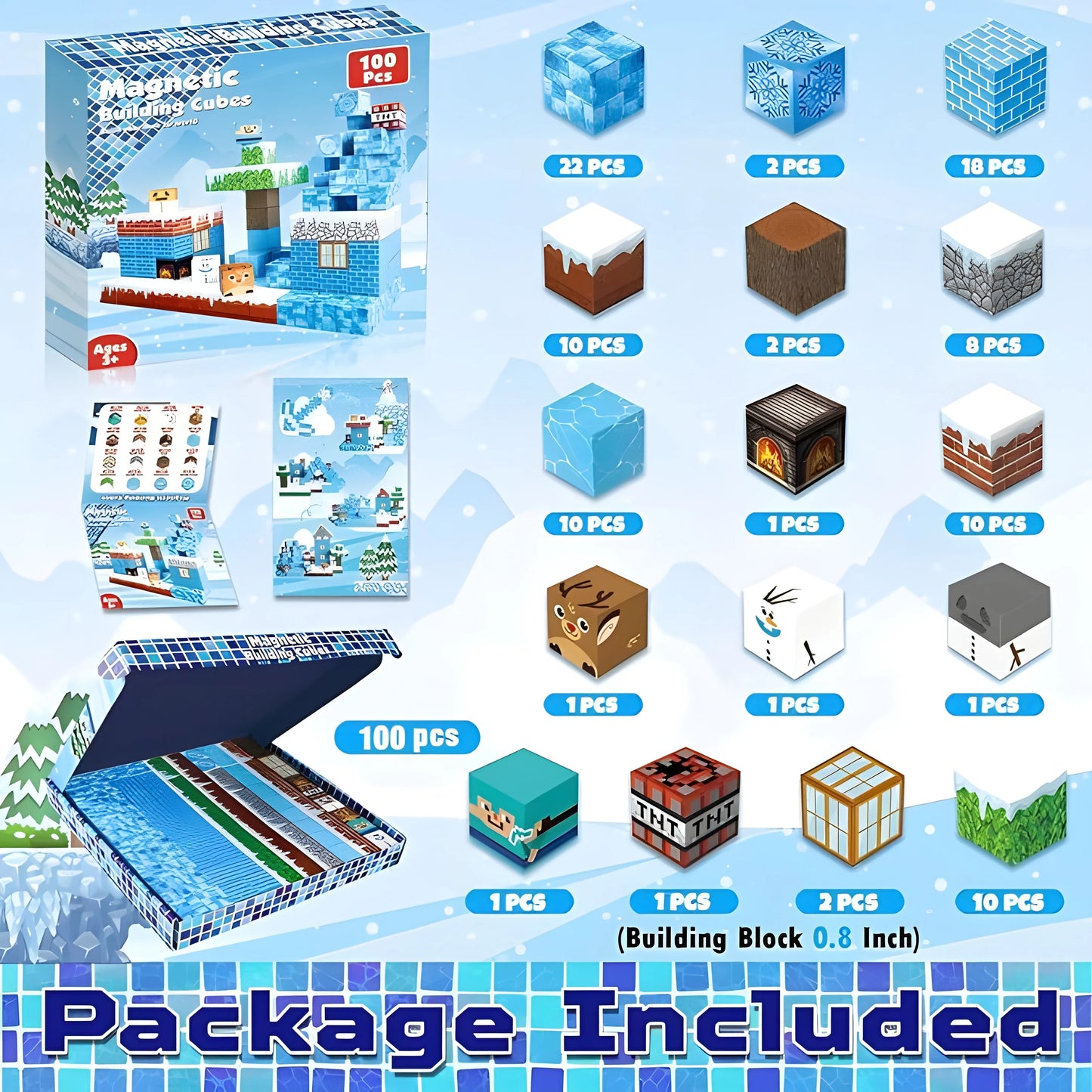 Minecraft Magnetic Building Blocks snow house