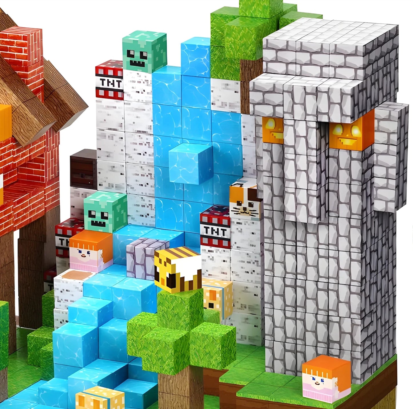 Onenazo magnetic building blocks wood house for kids