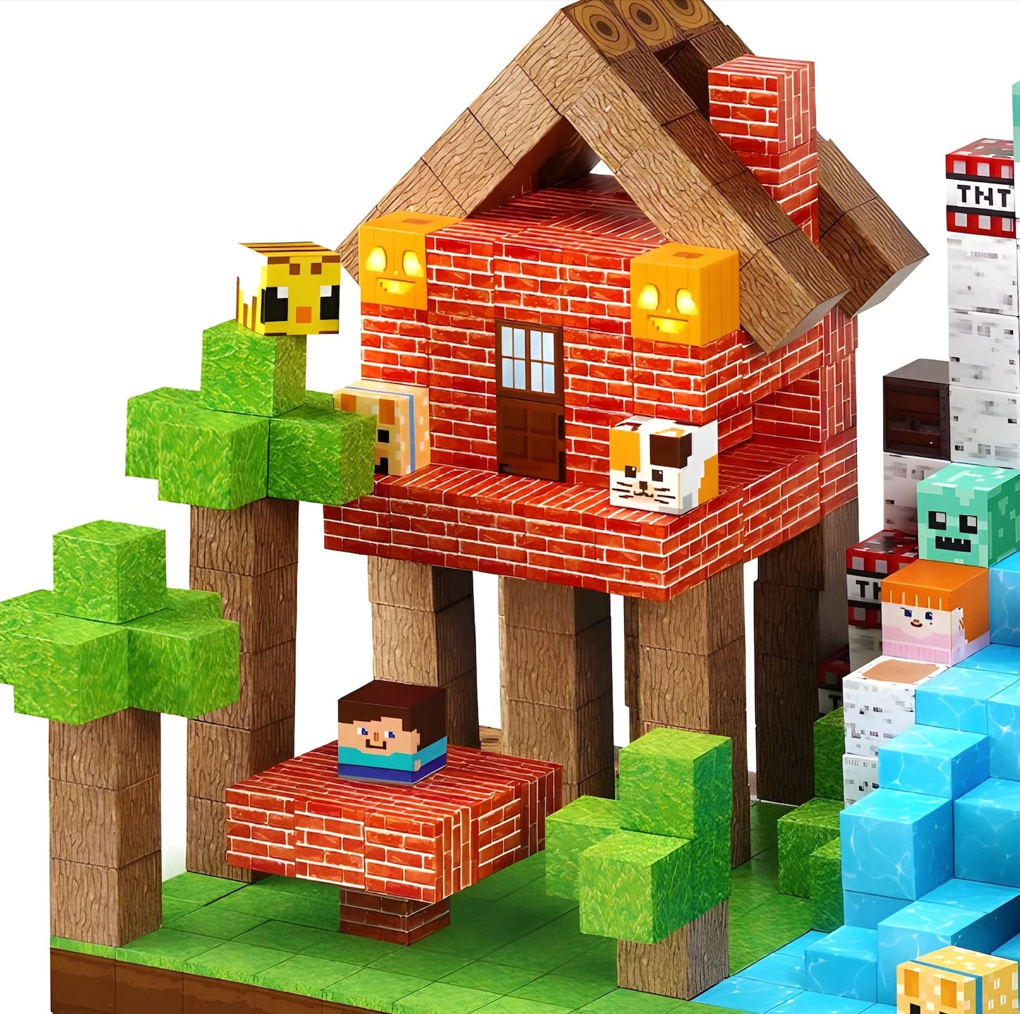 Onenazo magnetic building blocks wood house