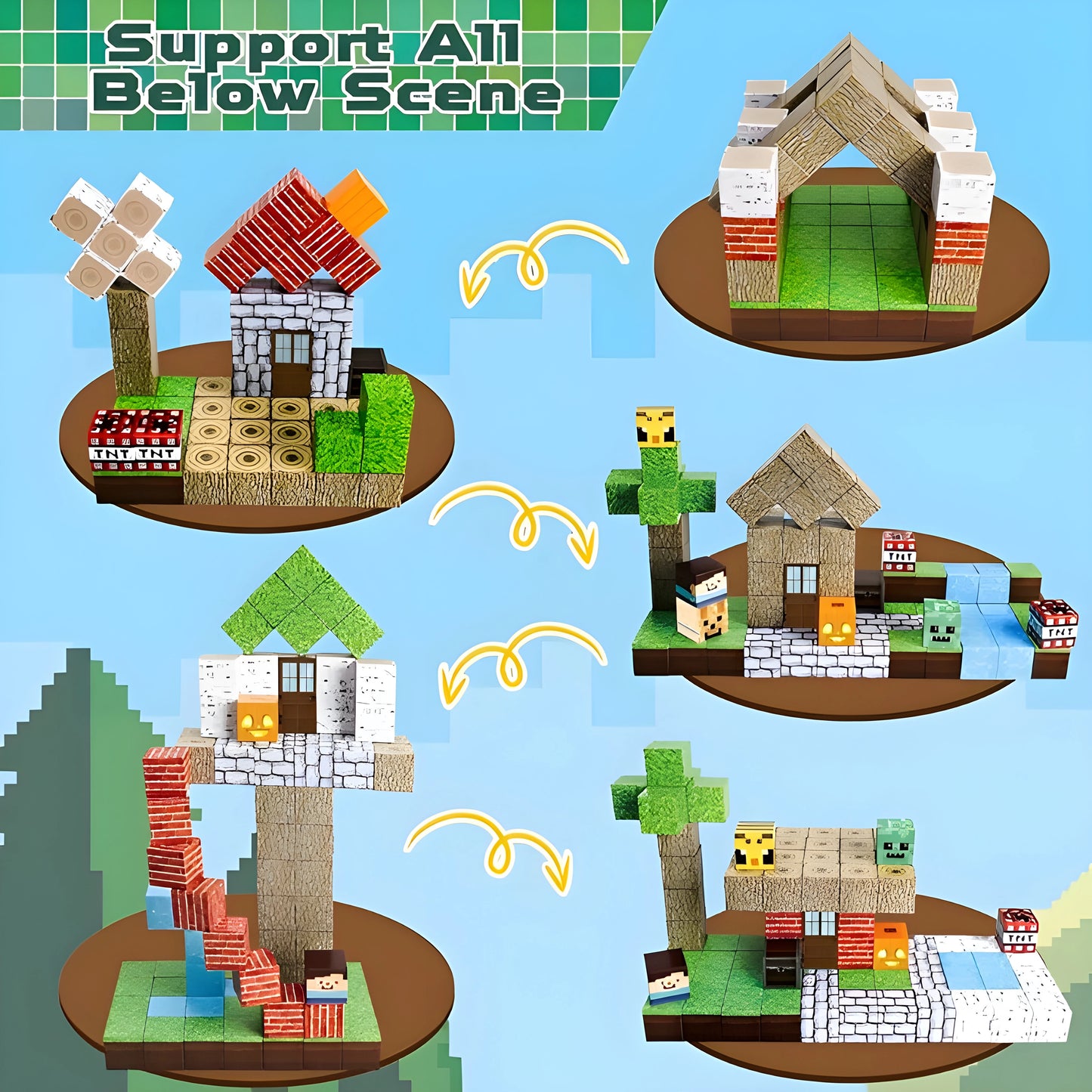Onenazo magnetic building blocks forest for kids