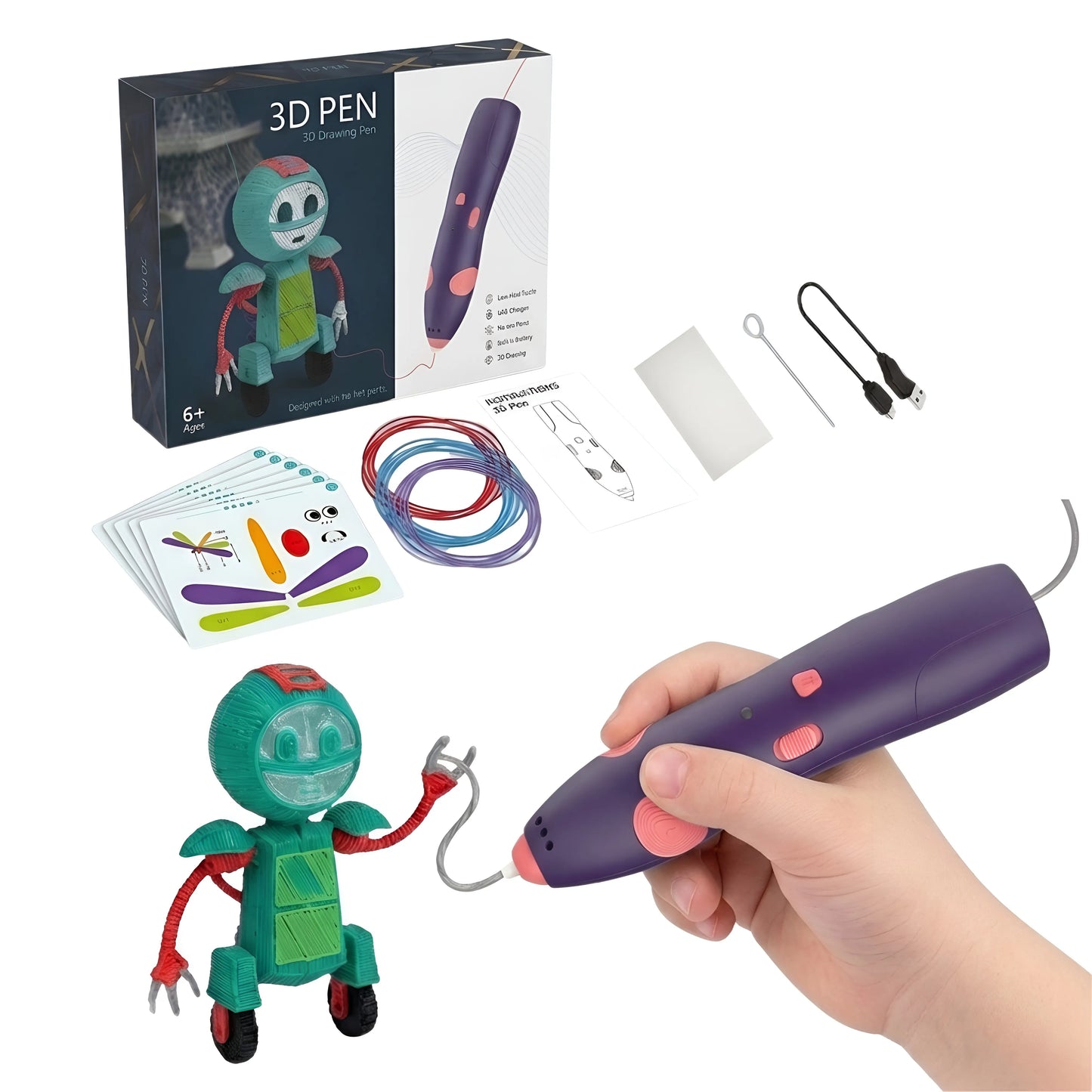Onenazo Starter 3D Wireless Printing Pen Set for Kids - Upgraded