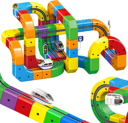 Onenazo Elektrisches Eisenbahn-Schienenset – 51, 81, 123 Teile
