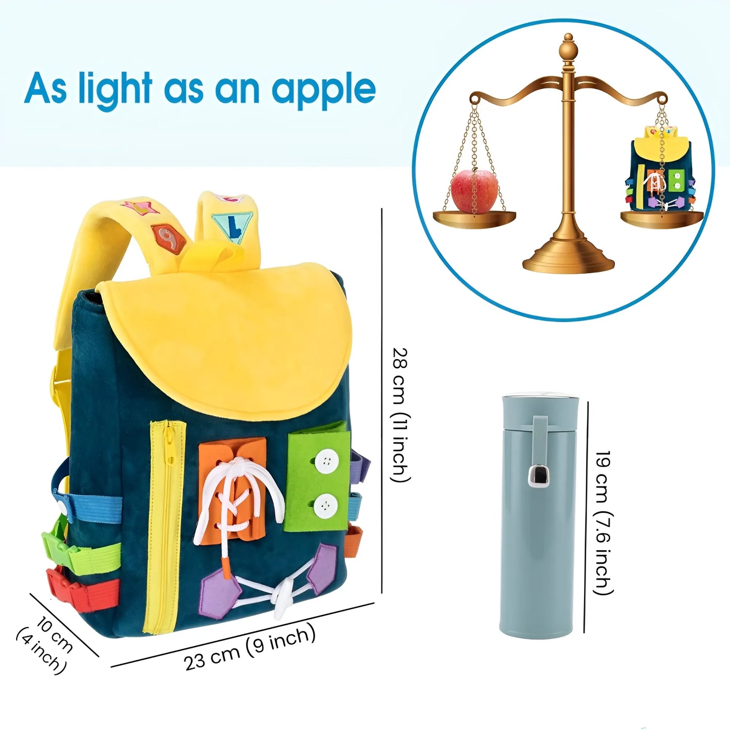 Montessori Busy Board and Storage Backpack