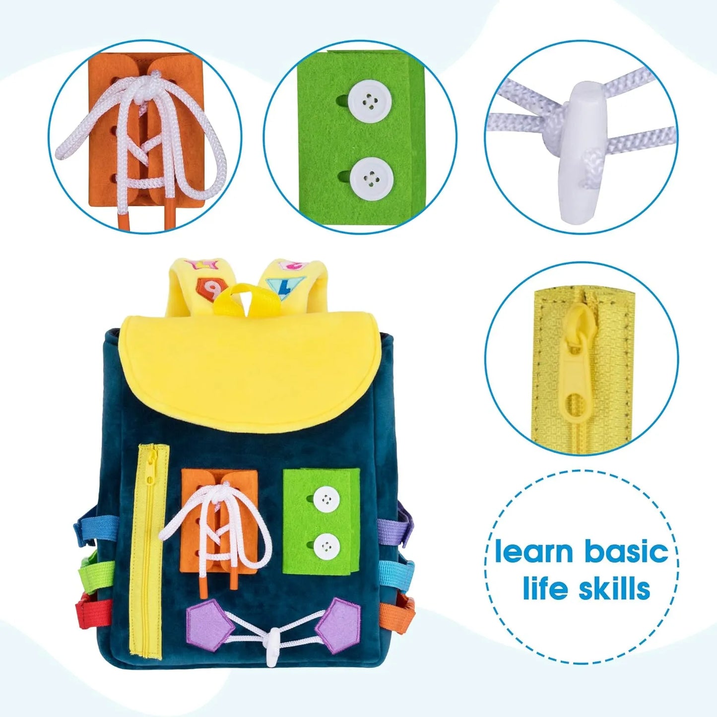 Montessori Busy Board and Storage Backpack