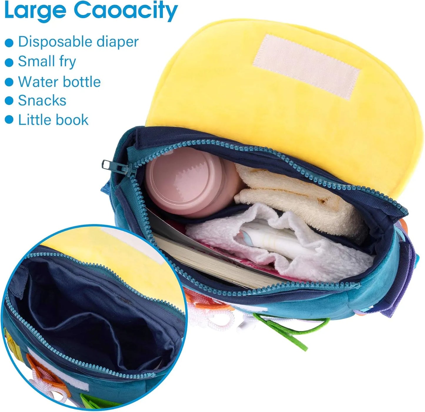 Montessori Busy Board and Storage Backpack