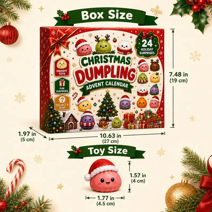 Christmas Dumpling Squishy Advent Calendar 2026 | Fidget Christmas Countdown Calendar | 24 Days of Surprises Squishy Toys Box | Xmas Toys for Sock Stuffing Christmas Gift