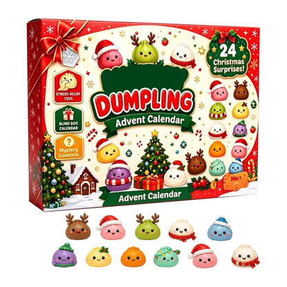 Christmas Dumpling Squishy Advent Calendar 2026 | Fidget Christmas Countdown Calendar | 24 Days of Surprises Squishy Toys Box | Xmas Toys for Sock Stuffing Christmas Gift