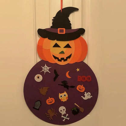DIY Halloween Pumpkin Witch Decor | Felt Halloween Crafts for Kids | Toddler Halloween Crafts