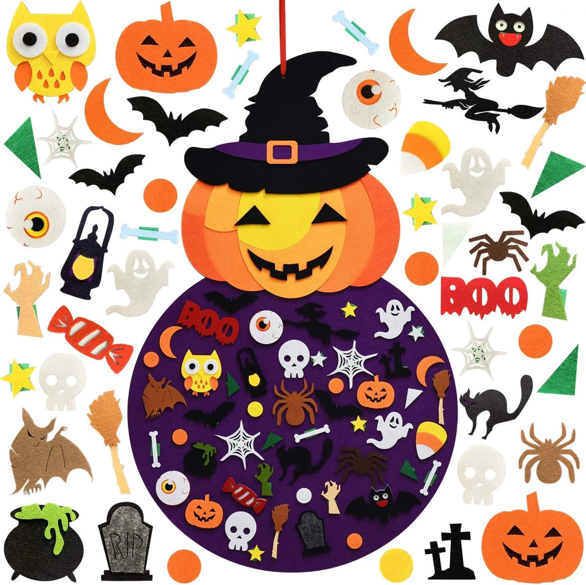 DIY Halloween Pumpkin Witch Decor | Felt Halloween Crafts for Kids | Toddler Halloween Crafts