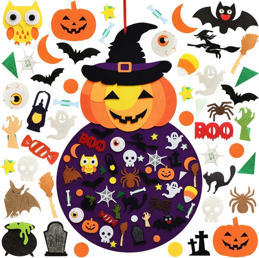 DIY Halloween Pumpkin Witch Decor | Felt Halloween Crafts for Kids | Toddler Halloween Crafts