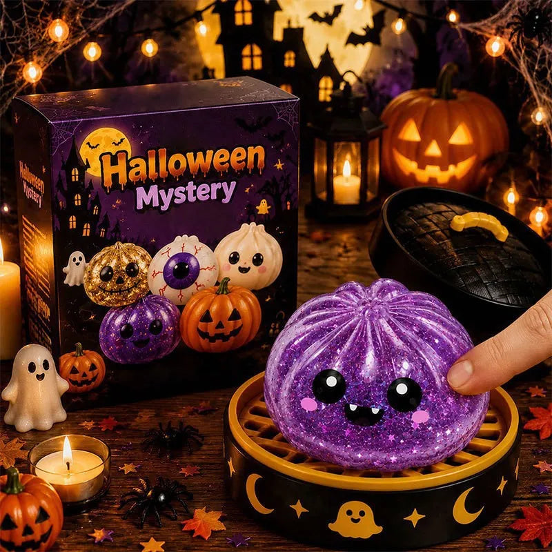 Halloween Mystery Glitter Dumpling Squishy | Blind Box Squishy | 5 Packs or Single Box