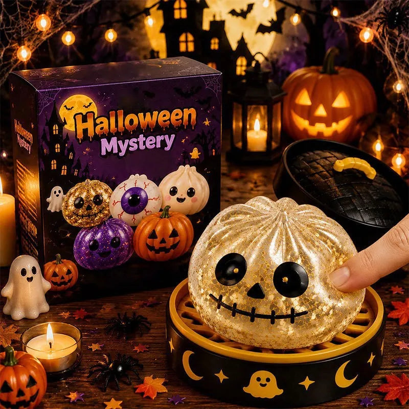 Halloween Mystery Glitter Dumpling Squishy | Blind Box Squishy | 5 Packs or Single Box