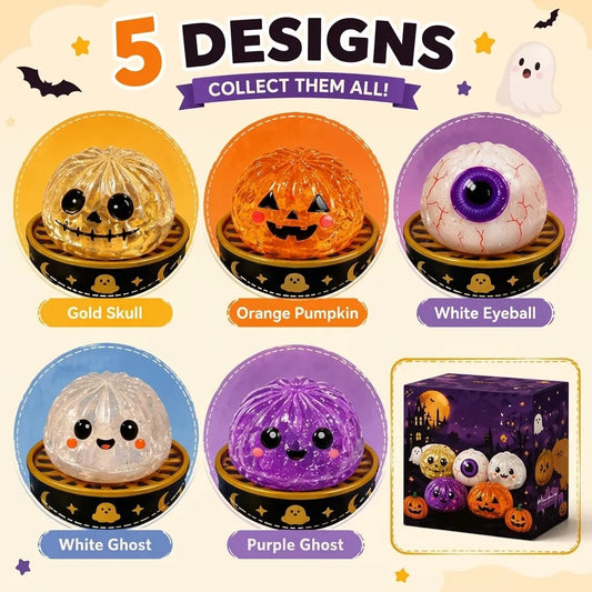 Halloween Mystery Glitter Dumpling Squishy | Blind Box Squishy | 5 Packs or Single Box
