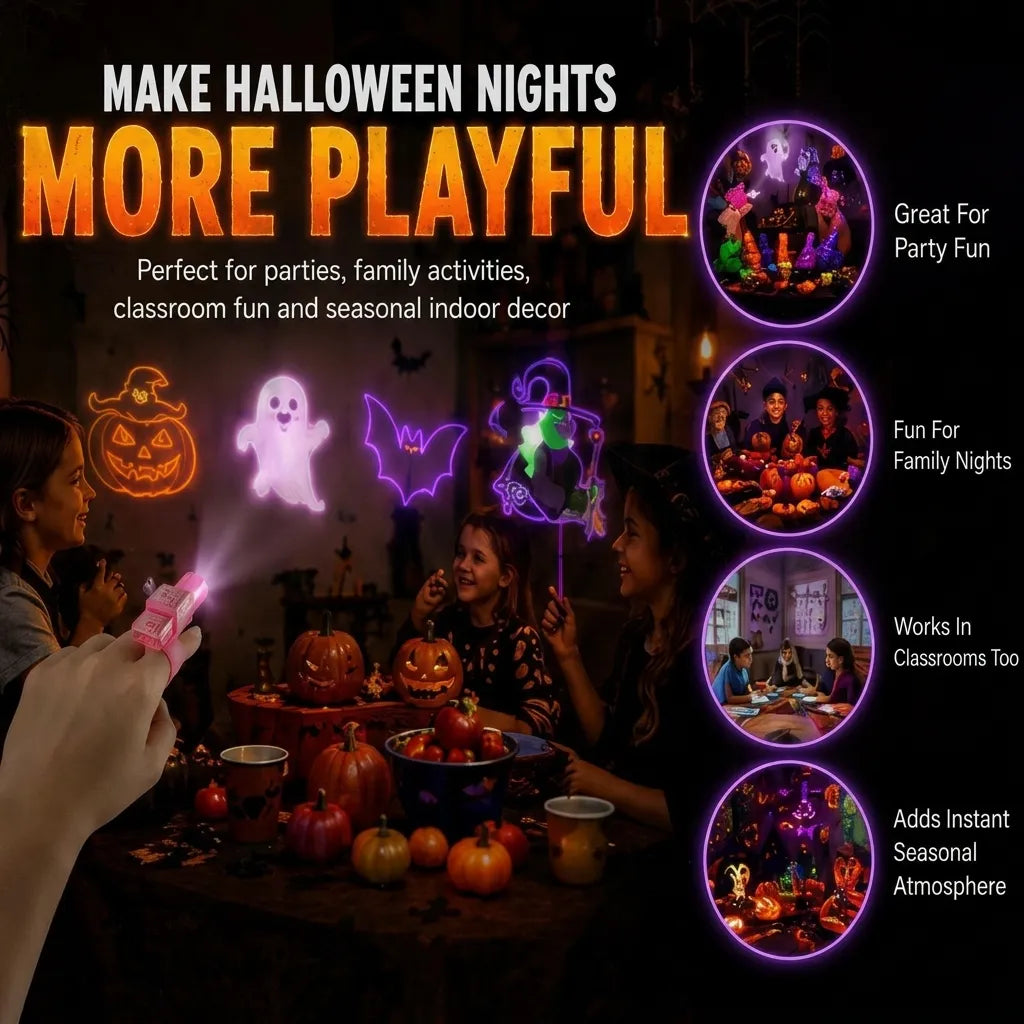 36PCS Halloween Finger Projector Lights | Magic Thumb Light | Colorful LED Finger Lights for Party Fun | Treat Bags Classroom Rewards Indoor Decor