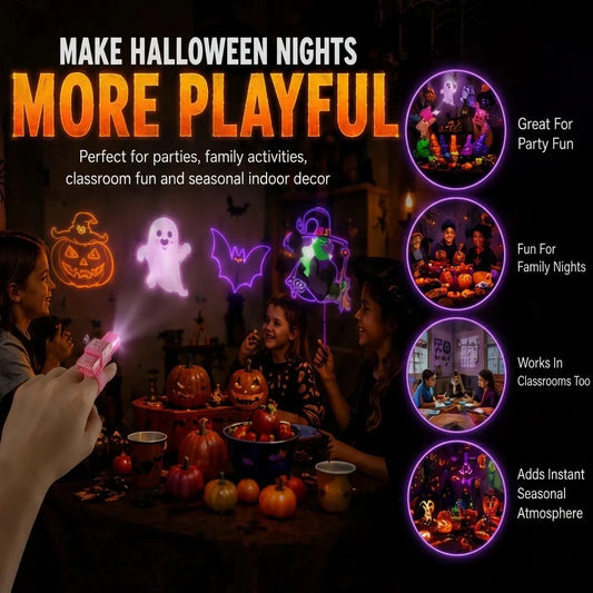 36PCS Halloween Finger Projector Lights | Magic Thumb Light | Colorful LED Finger Lights for Party Fun | Treat Bags Classroom Rewards Indoor Decor