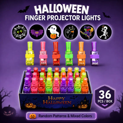 36PCS Halloween Finger Projector Lights | Magic Thumb Light | Colorful LED Finger Lights for Party Fun | Treat Bags Classroom Rewards Indoor Decor
