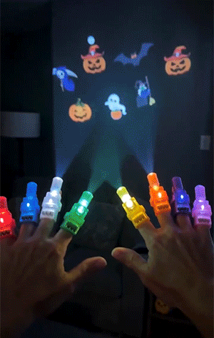 36PCS Halloween Finger Projector Lights | Magic Thumb Light | Colorful LED Finger Lights for Party Fun | Treat Bags Classroom Rewards Indoor Decor