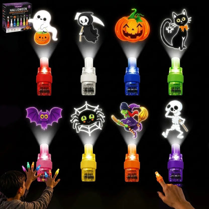 36PCS Halloween Finger Projector Lights | Magic Thumb Light | Colorful LED Finger Lights for Party Fun | Treat Bags Classroom Rewards Indoor Decor