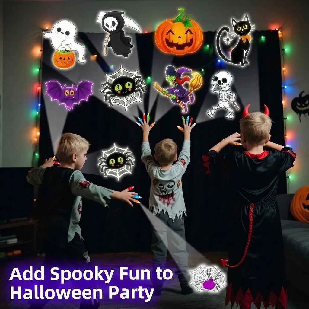 36PCS Halloween Finger Projector Lights | Magic Thumb Light | Colorful LED Finger Lights for Party Fun | Treat Bags Classroom Rewards Indoor Decor