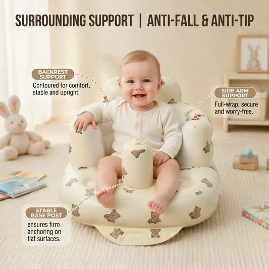 Inflatable Baby Seat, Built-in Air Pump Baby Seat for Kids Toddler, Breathable Cover, Baby Essentials & Baby Items