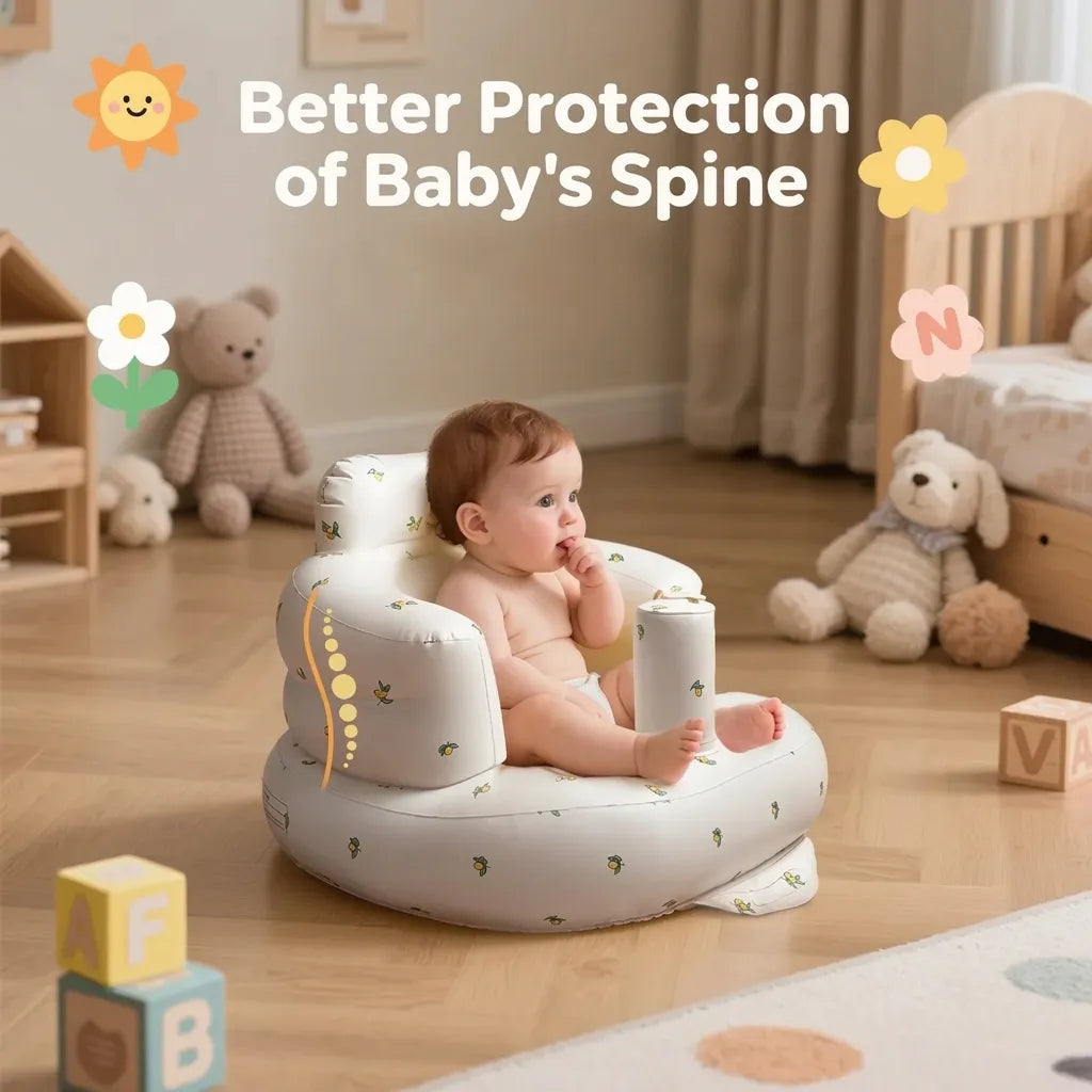Inflatable Baby Seat, Built-in Air Pump Baby Seat for Kids Toddler, Breathable Cover, Baby Essentials & Baby Items