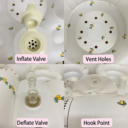 Inflatable Baby Seat, Built-in Air Pump Baby Seat for Kids Toddler, Breathable Cover, Baby Essentials & Baby Items