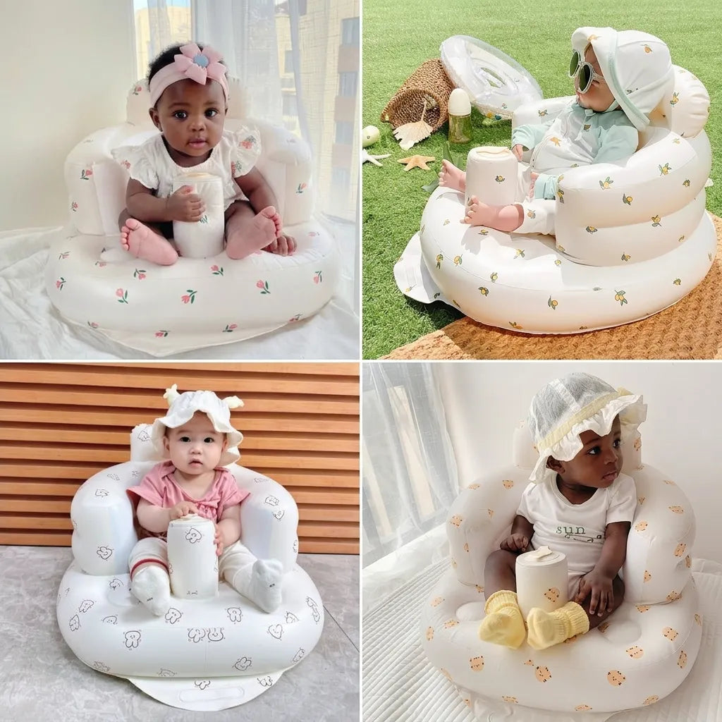 Inflatable Baby Seat, Built-in Air Pump Baby Seat for Kids Toddler, Breathable Cover, Baby Essentials & Baby Items