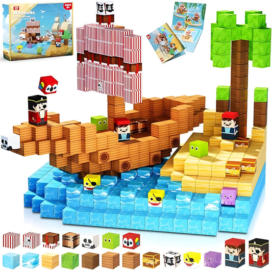 Onenazo magnetic building blocks Pirate Ship 100 pieces