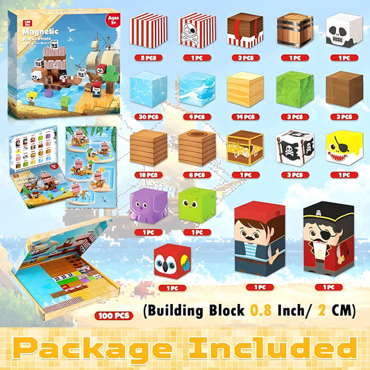 Onenazo magnetic building blocks Pirate Ship cool