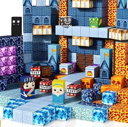 Onenazo magnetic building blocks blue castle details