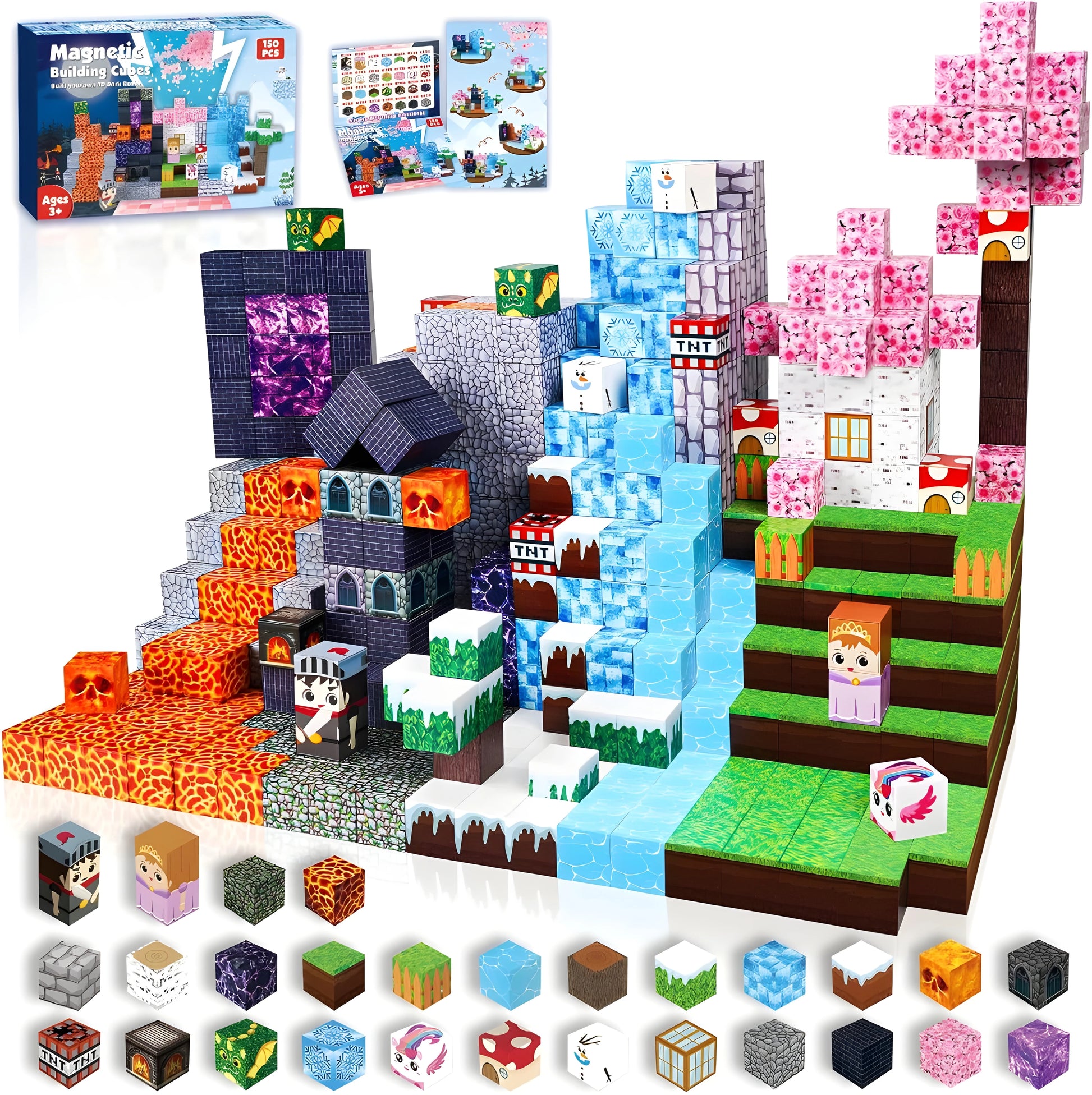 Onenazo magnetic building blocks ice and fire