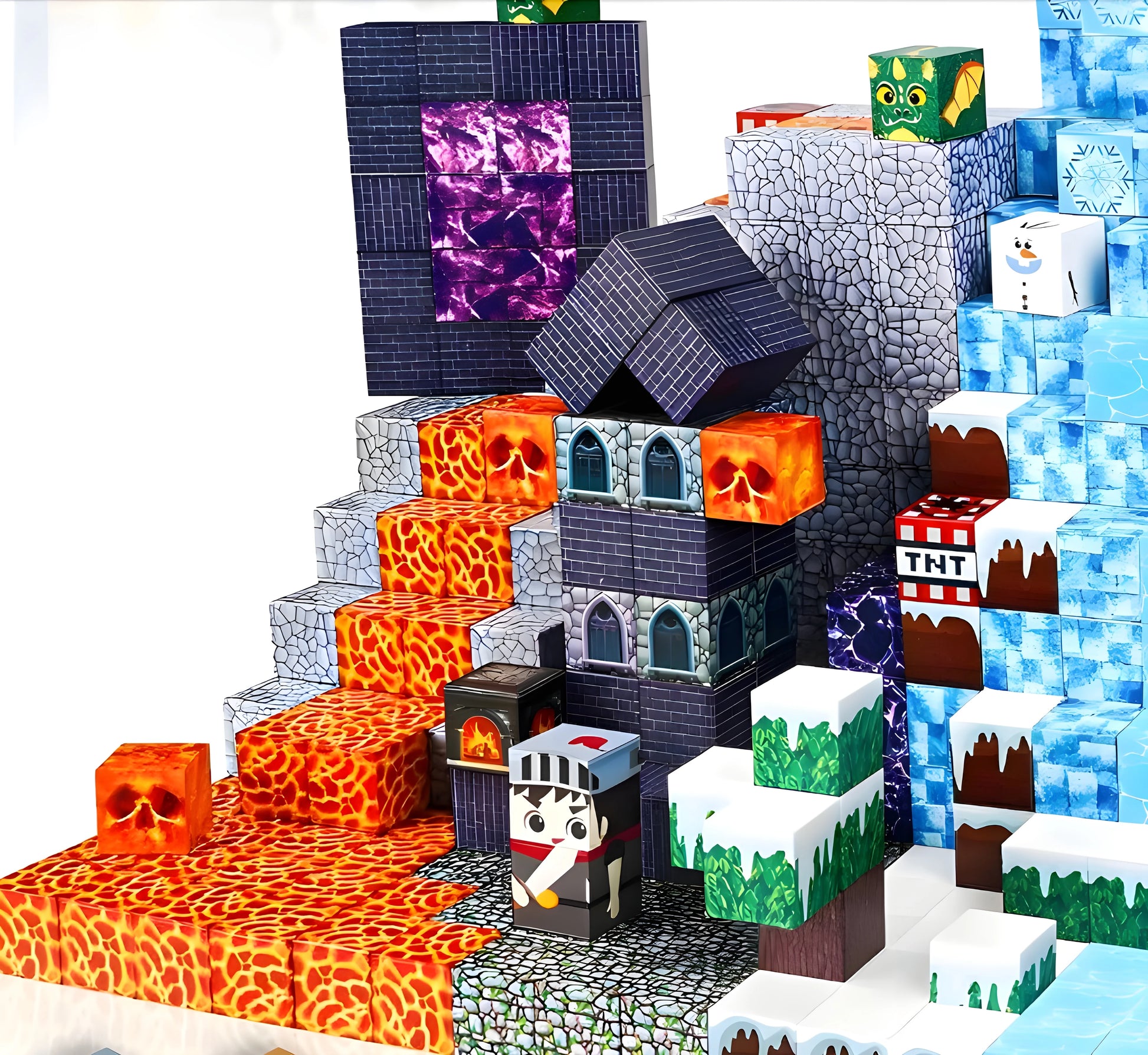 Onenazo magnetic building blocks ice and fire for kids gift