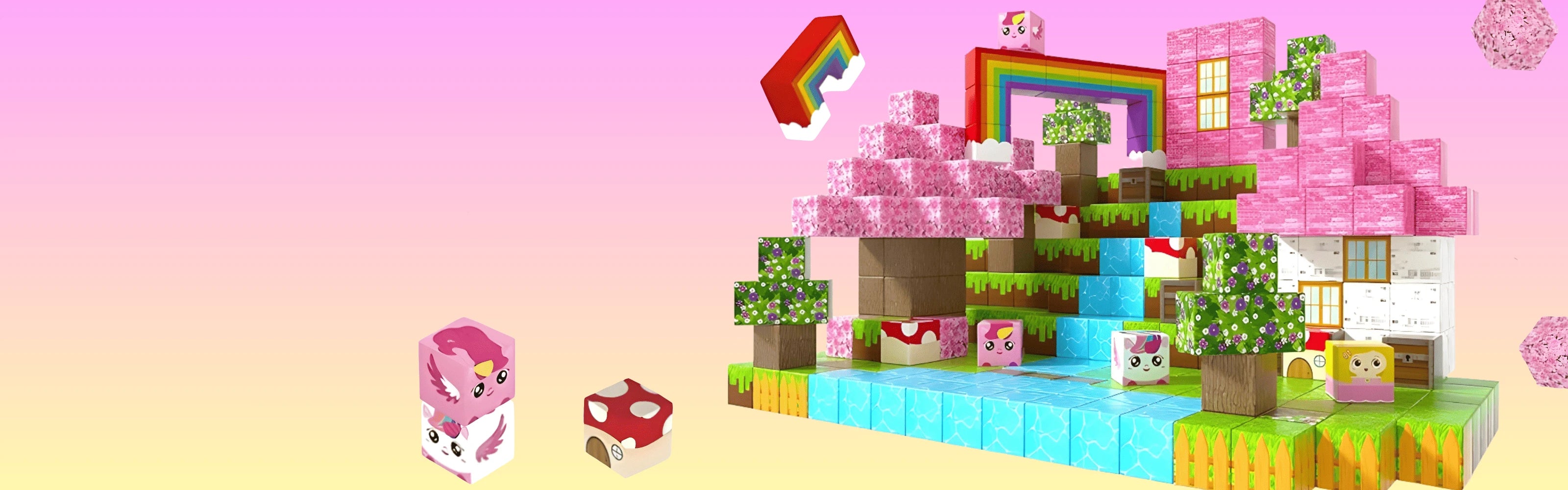 Onenazo Magnetic Building Blocks unicorn banner on desktop