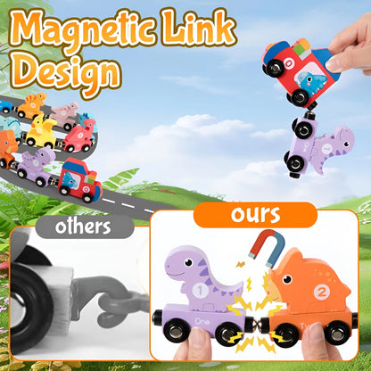 Montessori Magnetic Wooden Dinosaur Trains