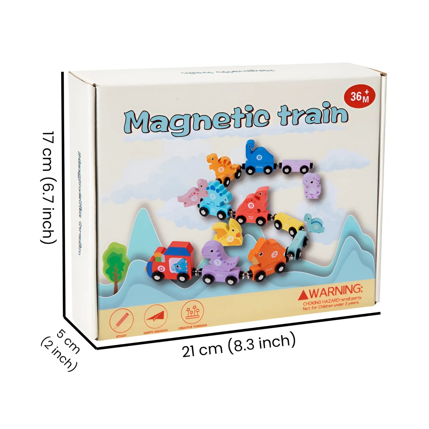 Montessori Magnetic Wooden Dinosaur Trains