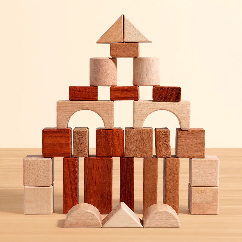 Montessori Naturholz-Bausteine