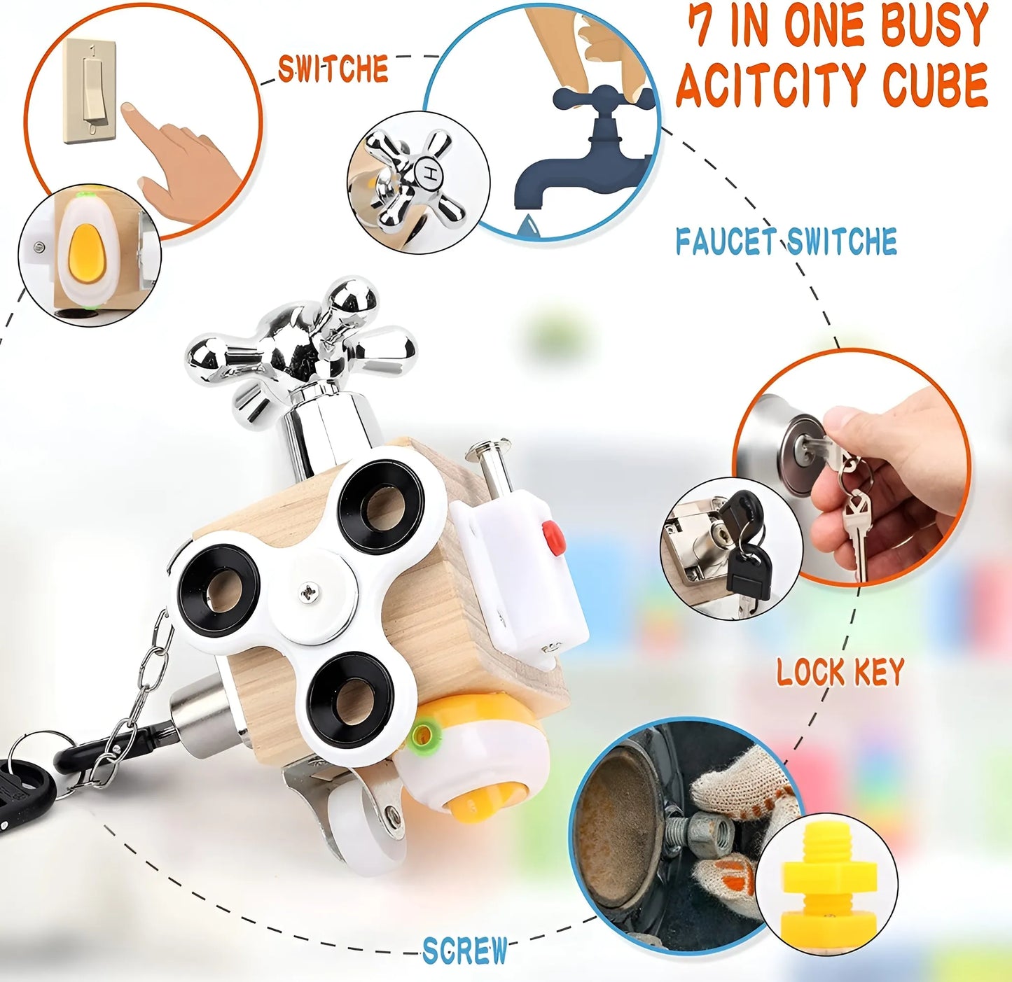 Montessori 7-in-1 Busy Cube