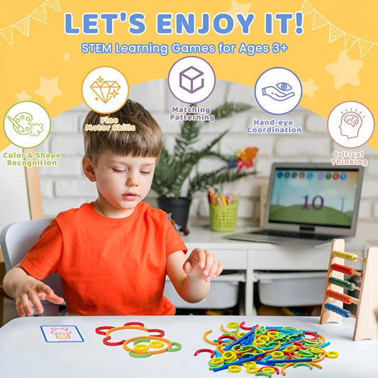 Montessori Wooden Smart Sticks & Rings