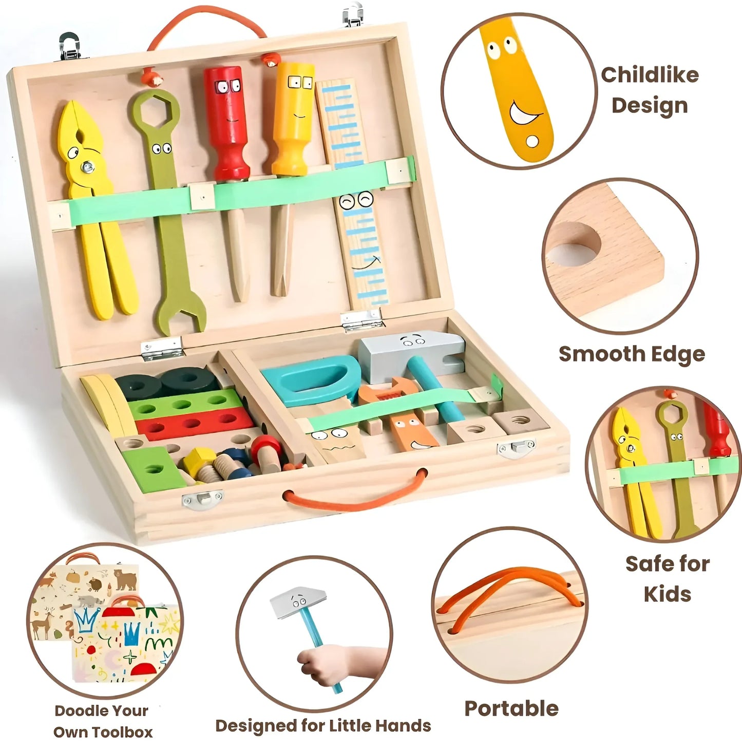 Montessori Holzwerkzeug-Set für Kinder