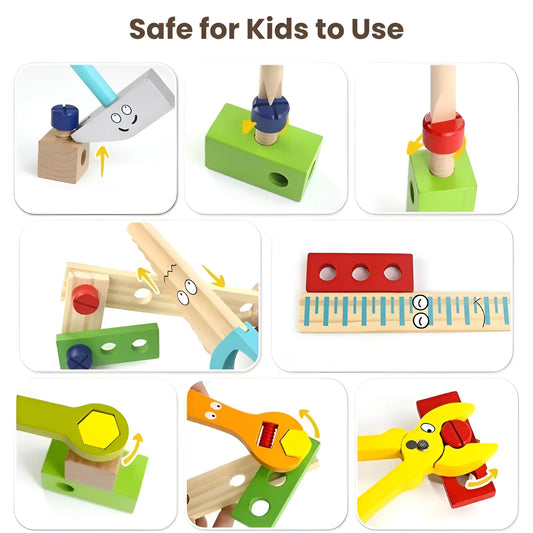 Montessori Holzwerkzeug-Set für Kinder