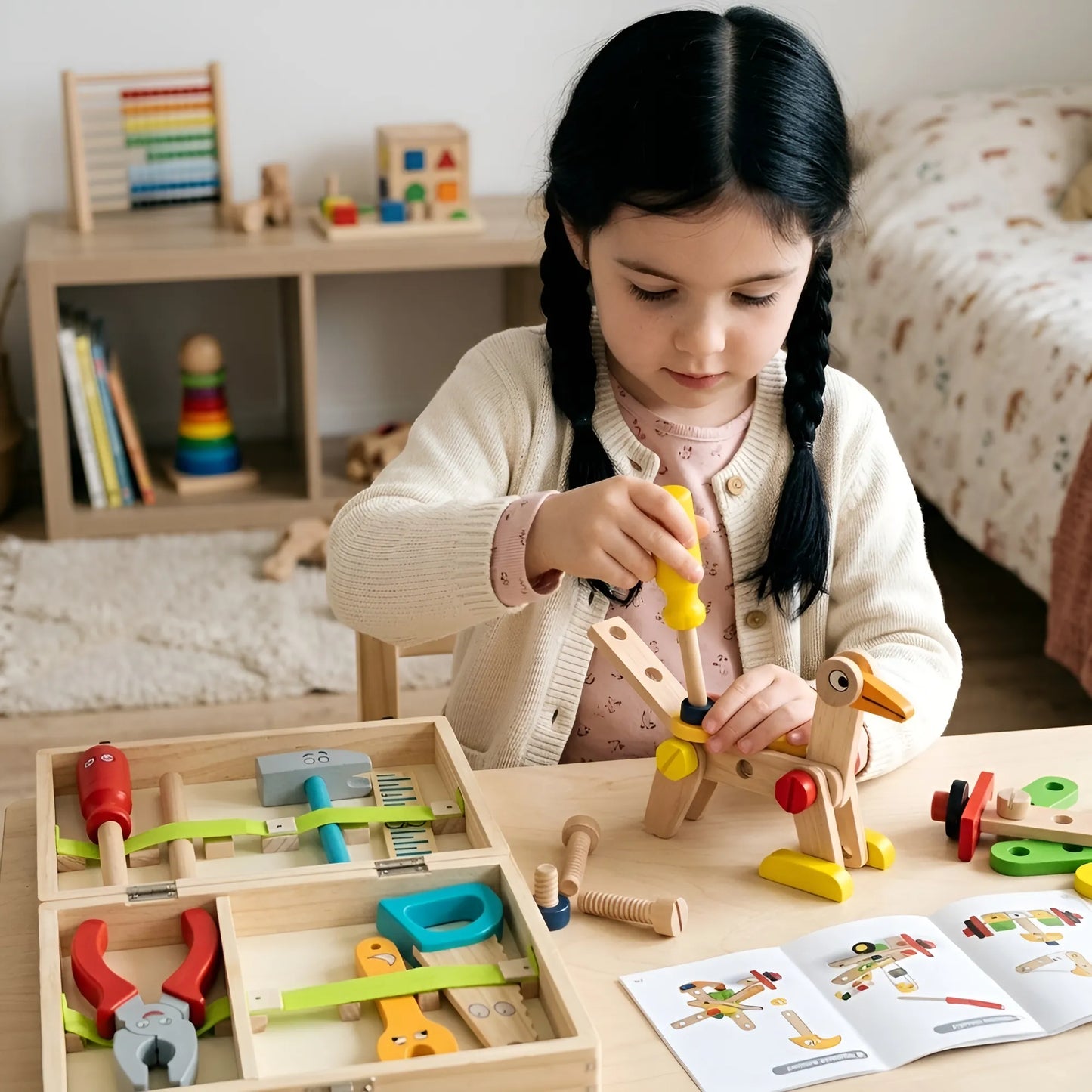 Montessori Holzwerkzeug-Set für Kinder