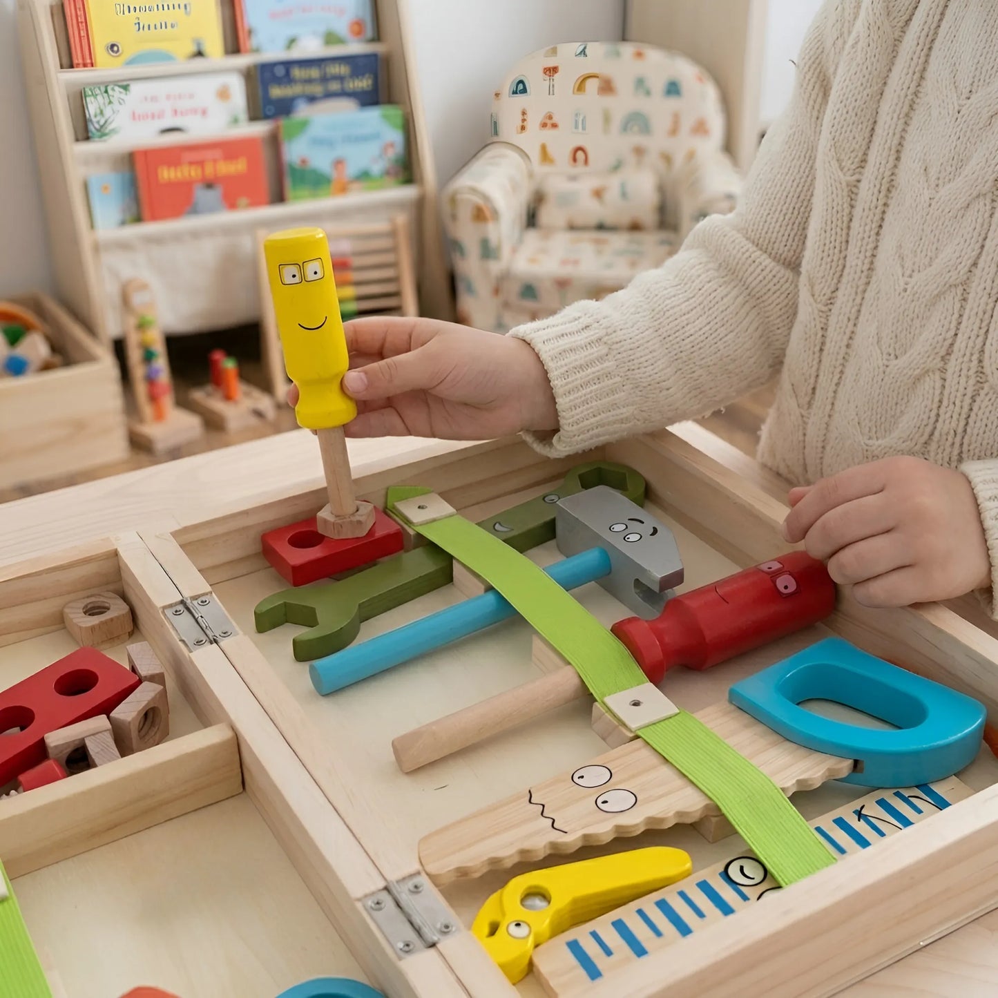 Montessori Holzwerkzeug-Set für Kinder