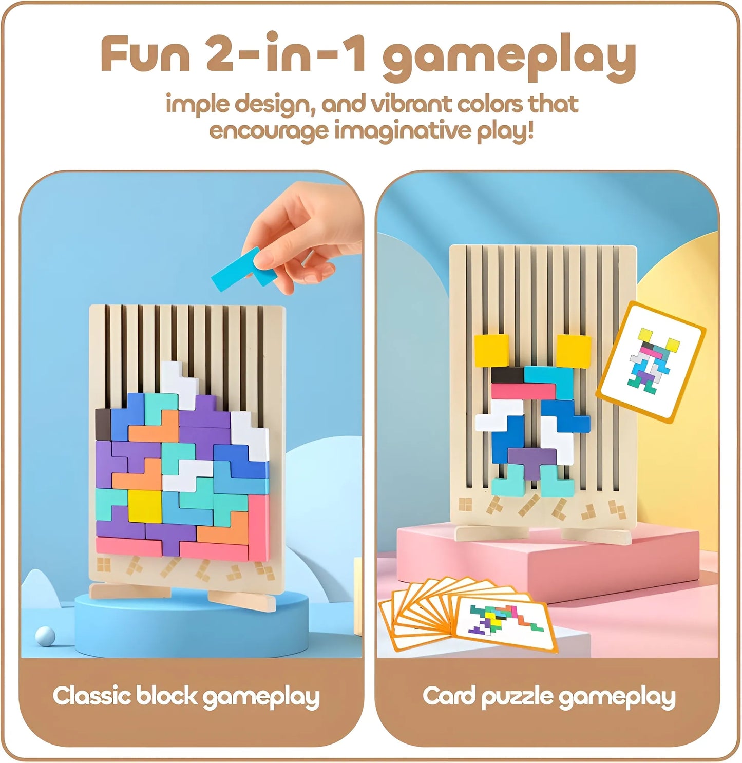 Montessori Wooden Russian Blocks Puzzle