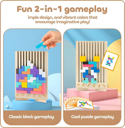 Montessori Wooden Russian Blocks Puzzle